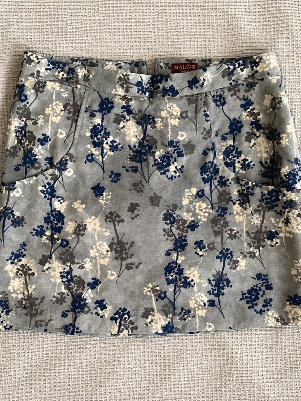 FLORAL DENIM CUSTOM-MADE MINI SKIRT